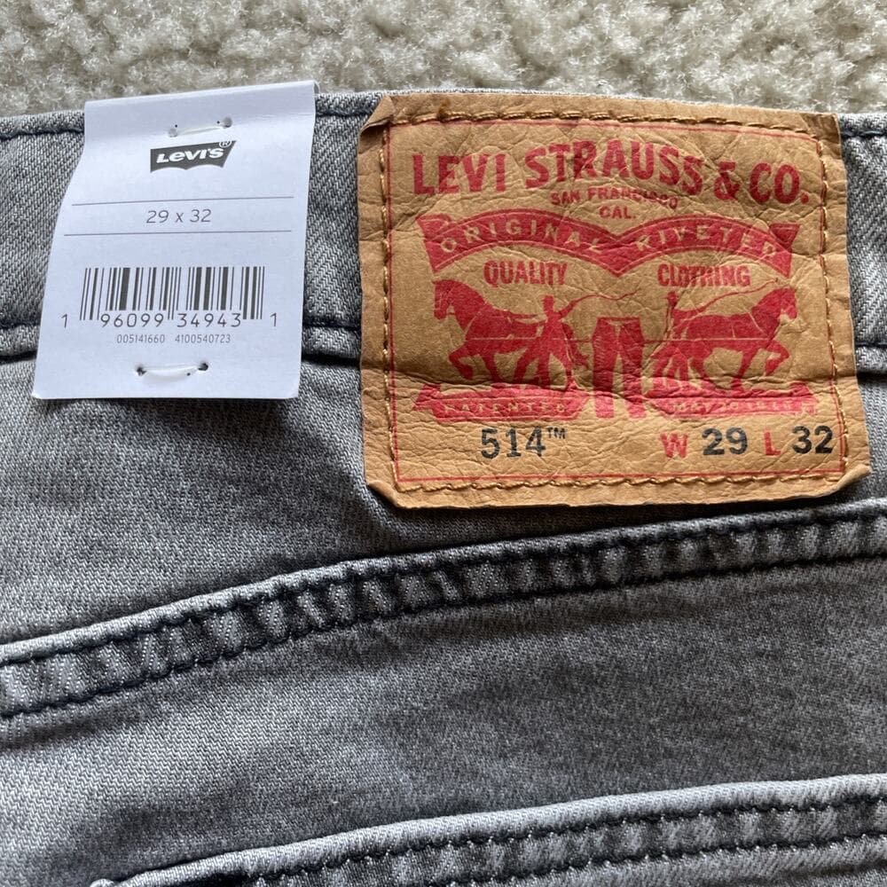 Levis 514 Straight Jeans Mens 29x32 Gray NWT - Thumbnail 6