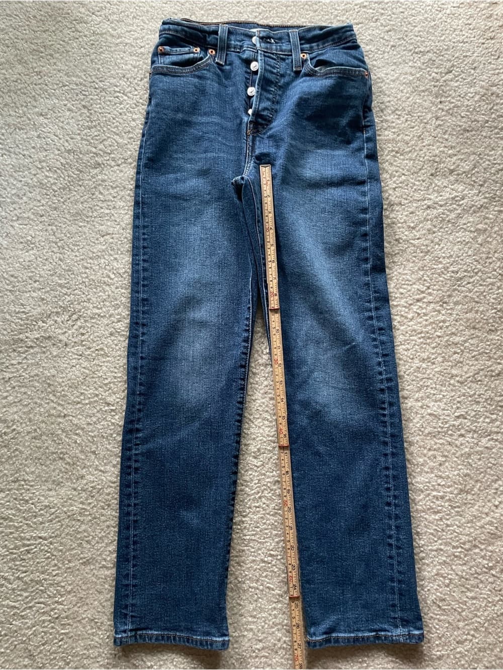 Levi's Wedgie Straight Women's Size 26 Straight Leg Button Fly Blue Jeans - Thumbnail 4