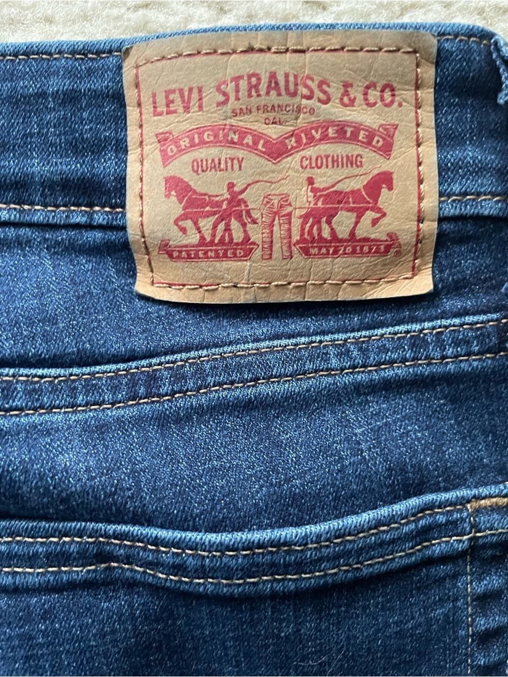 Levi's 725 High Rise Boot Cut Dark Blue Jeans Women’s Size 29 - Thumbnail 9