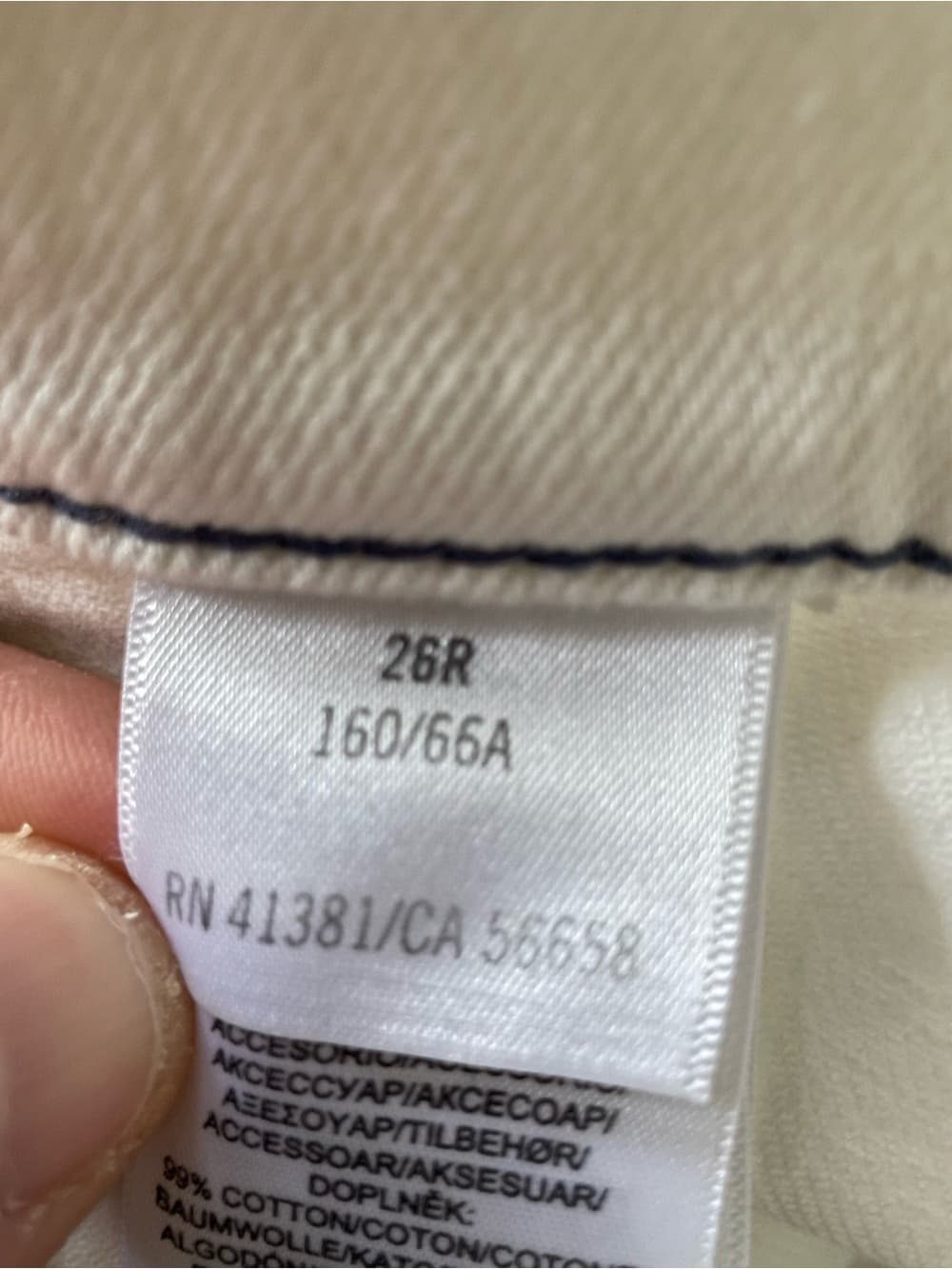 Polo Ralph Lauren Cream Straight-Leg Jeans Dark Contrast Stitching Women’s 26 R - Thumbnail 5