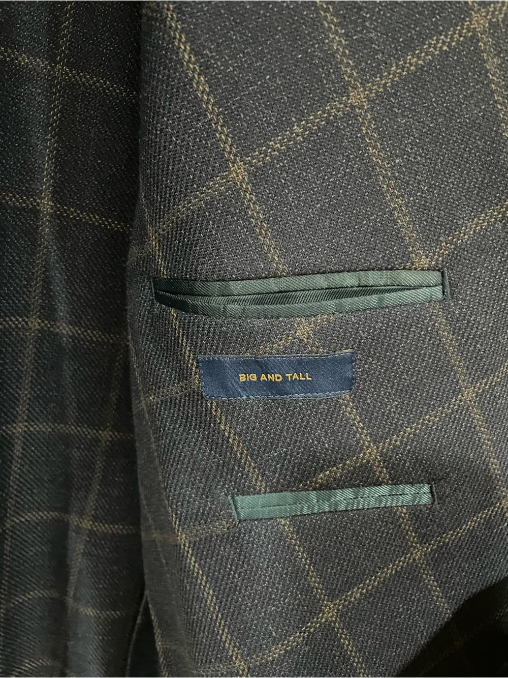 Stafford Big & Tall Navy Sport Coat with Brown Windowpane 56 Regular NWT - Thumbnail 7