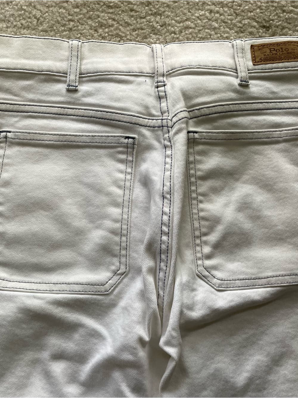 Polo Ralph Lauren Cream Straight-Leg Jeans Dark Contrast Stitching Women’s 26 R - Thumbnail 8