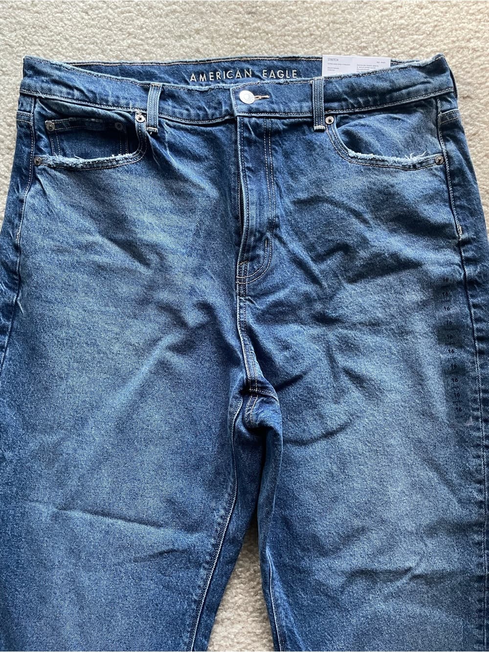 American Eagle Super High-Rise Straight Blue Jeans Women’s 16 Short NWT - Thumbnail 14