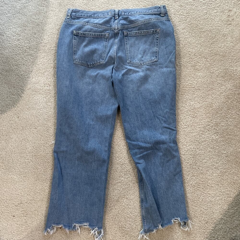 We The Free Distressed Raw Hem Button Fly Blue Jeans Womens Size 31 - Thumbnail 8