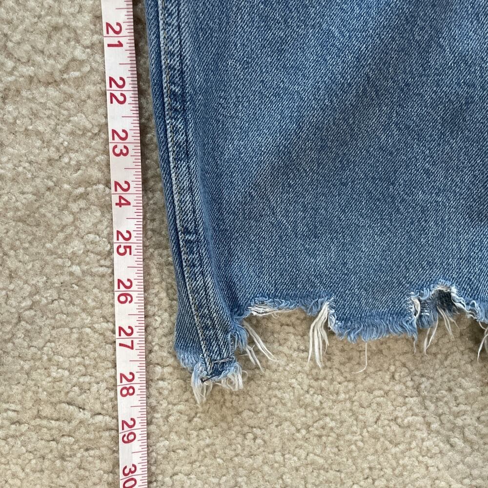 We The Free Distressed Raw Hem Button Fly Blue Jeans Womens Size 31 - Thumbnail 6