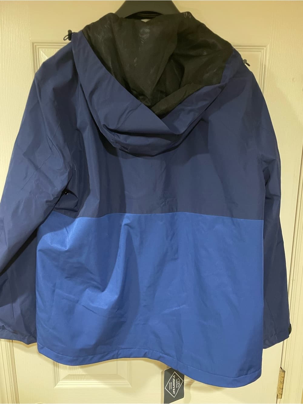 St. John's Bay Men’s Large Two-Tone Blue Hooded Rain Jacket NWT - Thumbnail 6