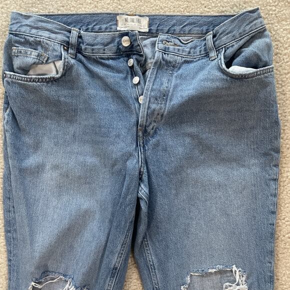 We The Free Distressed Raw Hem Button Fly Blue Jeans Womens Size 31 - Thumbnail 10