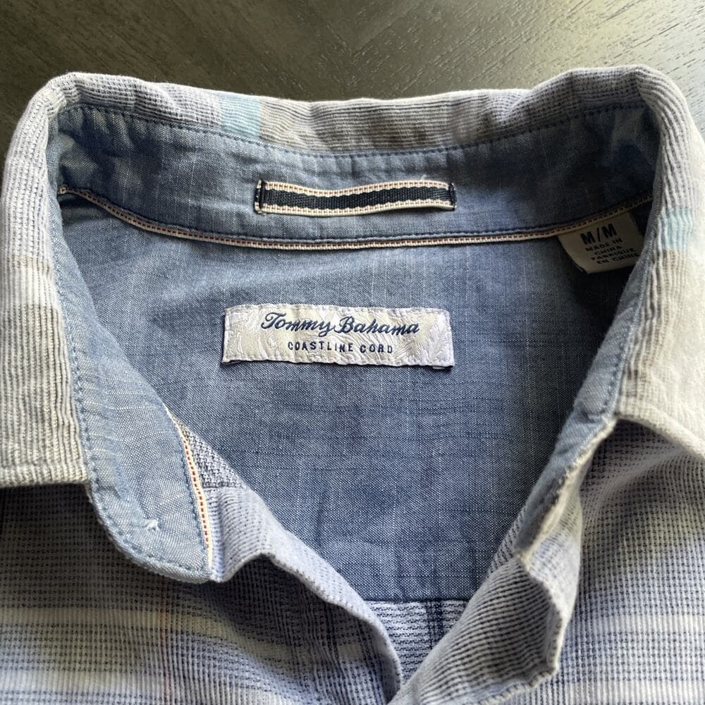 Tommy Bahama Men's Size M Coastline Cord Shirt Corduroy Striped Long Sleeve - Thumbnail 3
