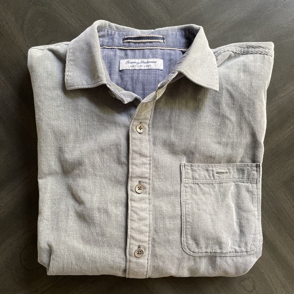 Tommy Bahama Coastline Cord Shirt Mens M Green Corduroy Button Down - Thumbnail 13