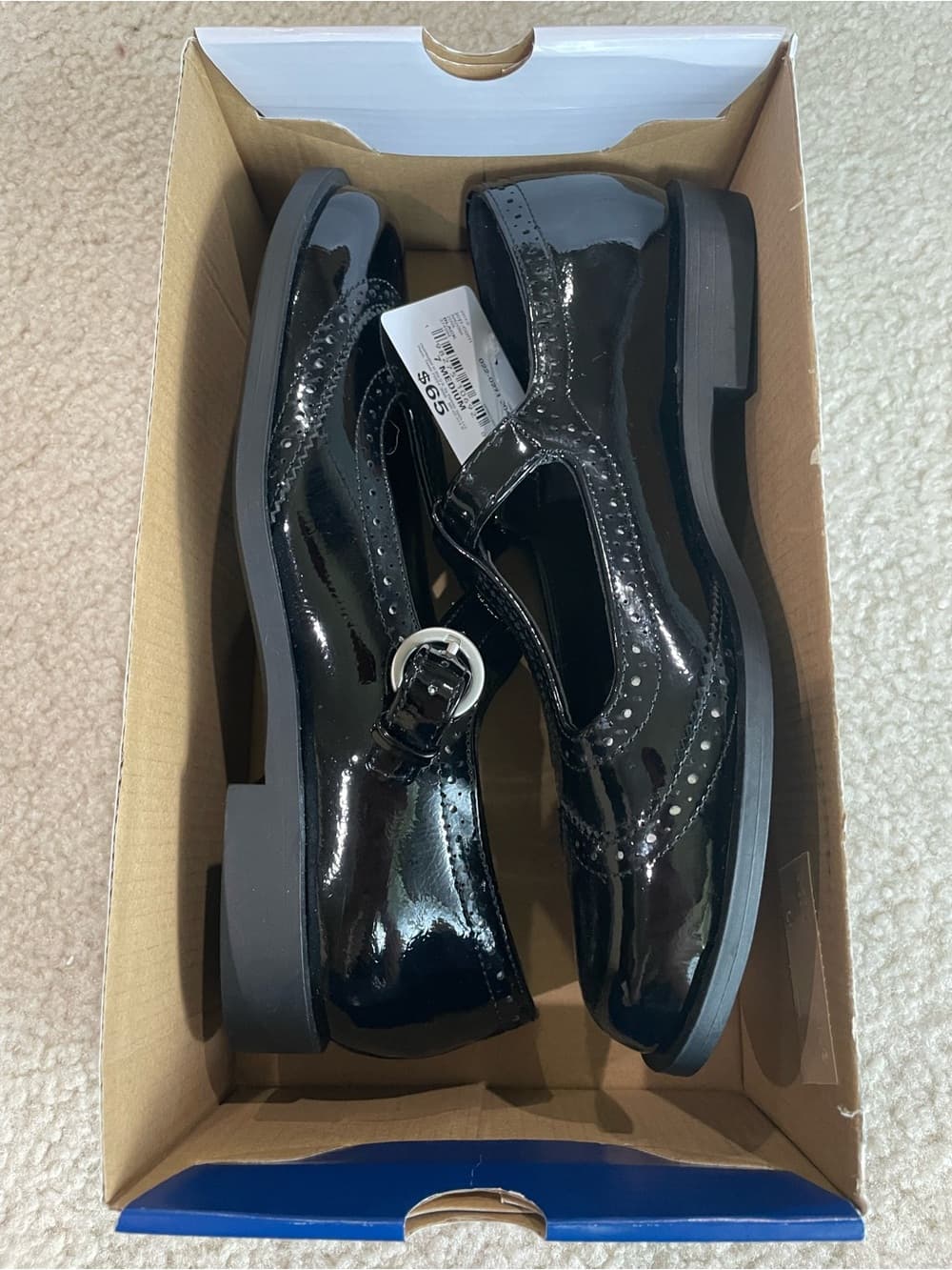 Arizona Jean Company Zoya Black Patent T-Strap Women’s Size 7 Medium NWT - Thumbnail 8