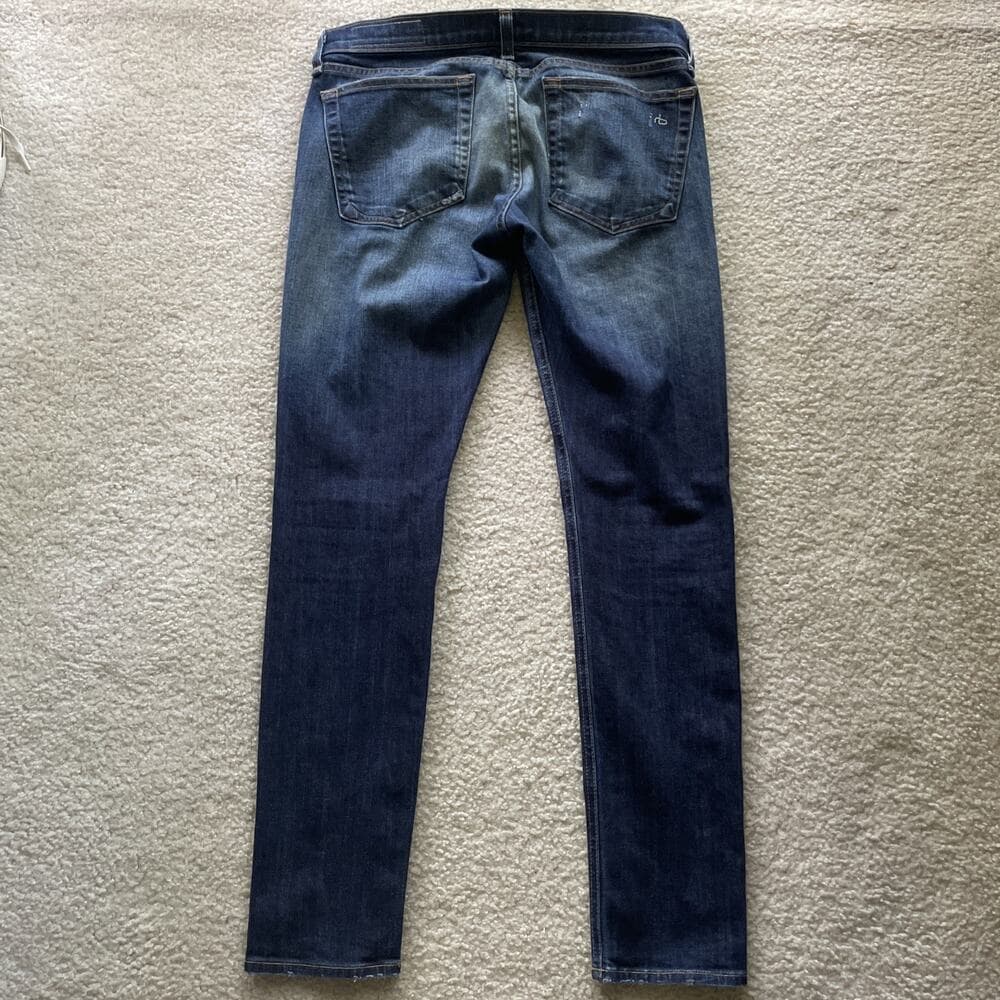 Rag & Bone Women’s Jeans Size 26 The Dre Medium Wash Blue Distressed Preowned - Thumbnail 6