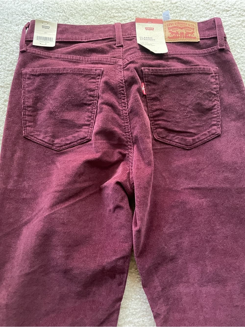 Levi's Straight Leg Burgundy Corduroy Jeans Women’s Size 4 (27x30) NWT - Thumbnail 9