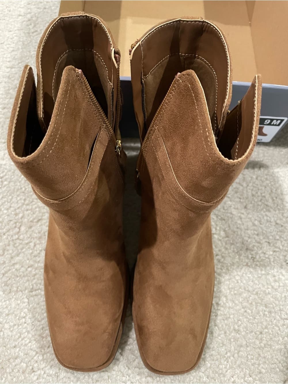 Liz Claiborne Tan/Brown Suede Ankle Boots w Buckle and Side Zip Women’s Size 9 - Thumbnail 4