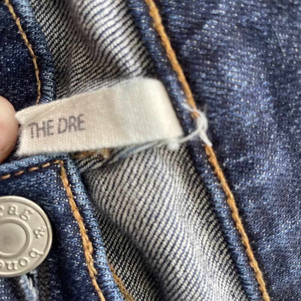 Rag & Bone Women’s Jeans Size 26 The Dre Medium Wash Blue Distressed Preowned - Thumbnail 2