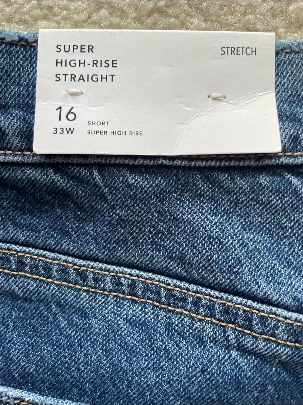 American Eagle Super High-Rise Straight Blue Jeans Women’s 16 Short NWT - Thumbnail 10