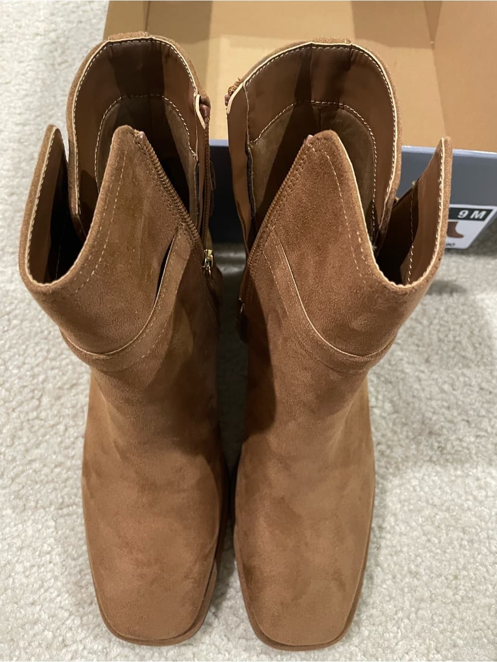 Liz Claiborne Tan/Brown Suede Ankle Boots w Buckle and Side Zip Women’s Size 9 - Thumbnail 3