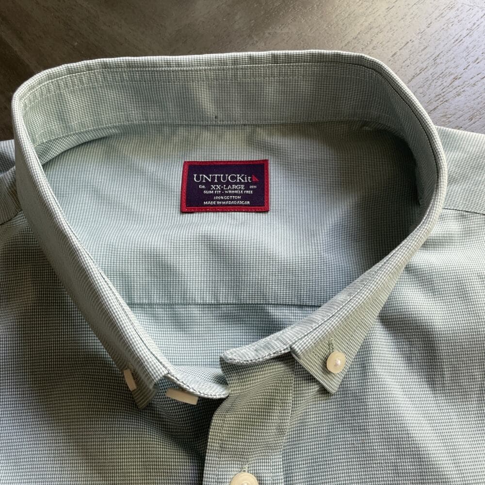 UNTUCKit Light Green Slim Fit Wrinkle Free Button Down Shirt Men's SIze XXL - Thumbnail 2