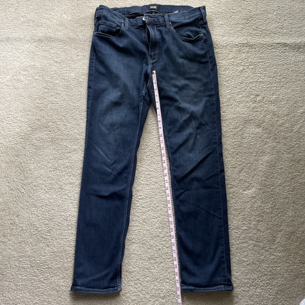 Paige Federal Cellar Straight Leg Jeans Mens 36 Dark Blue - Thumbnail 4