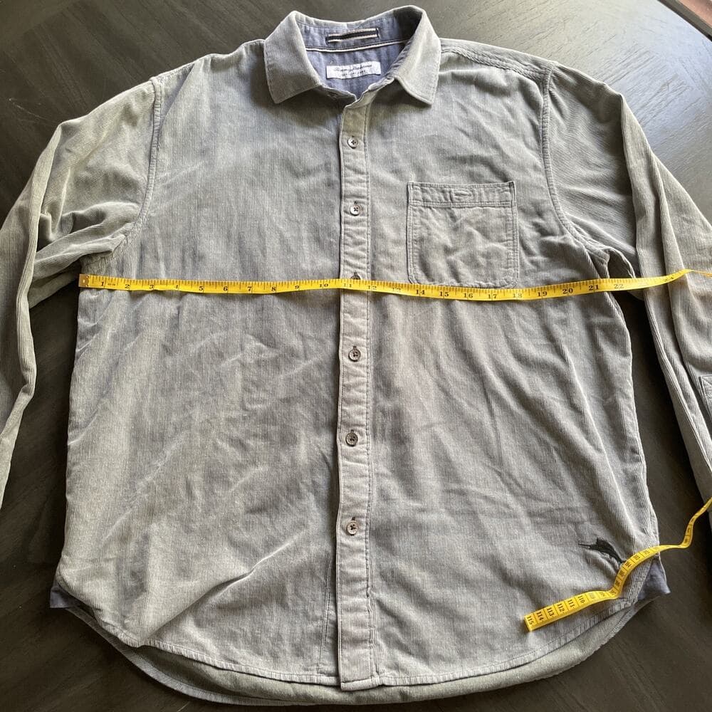 Tommy Bahama Coastline Cord Shirt Mens M Green Corduroy Button Down - Thumbnail 8