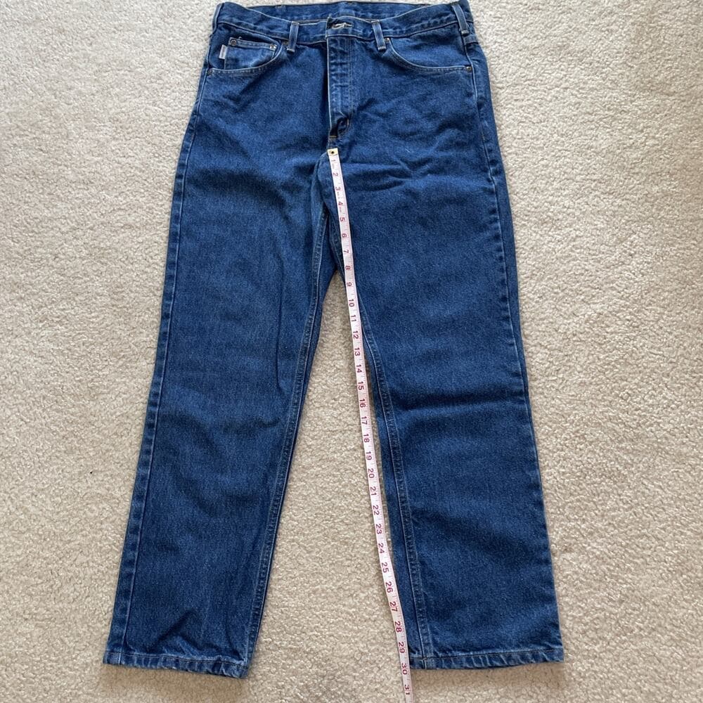 Carhartt Relaxed Fit Mens Jeans Size 36x30 Preowned Blue - Thumbnail 4