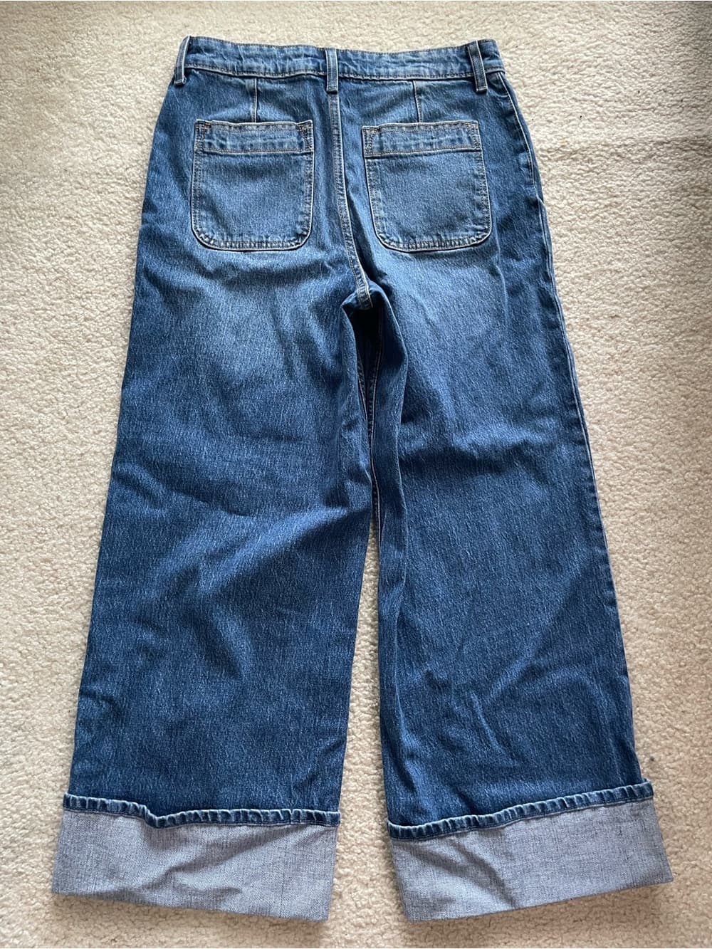 Free Assembly Wide Leg Front Pocket Selvedge Blue Jeans Women’s Size 8 - Thumbnail 8