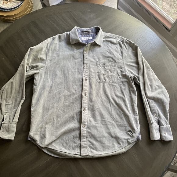 Tommy Bahama Coastline Cord Shirt Mens M Green Corduroy Button Down - Thumbnail 15