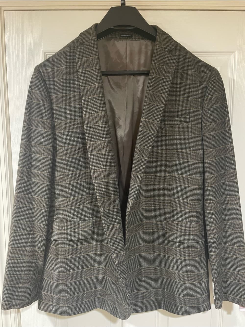 jf j.ferrar Grey/Brown Plaid Sport Coat Mens Size 46 Regular NWT - Thumbnail 8