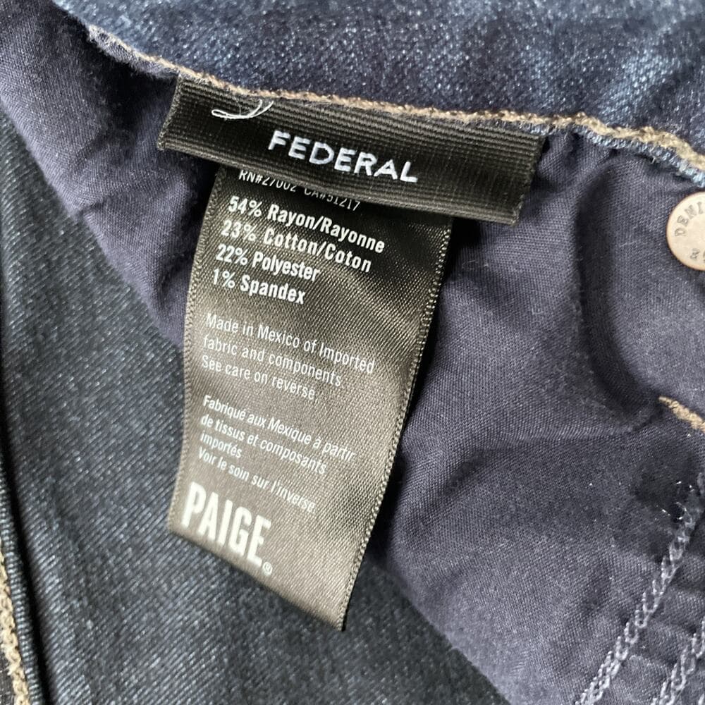 Paige Federal Cellar Straight Leg Jeans Mens 36 Dark Blue - Thumbnail 2