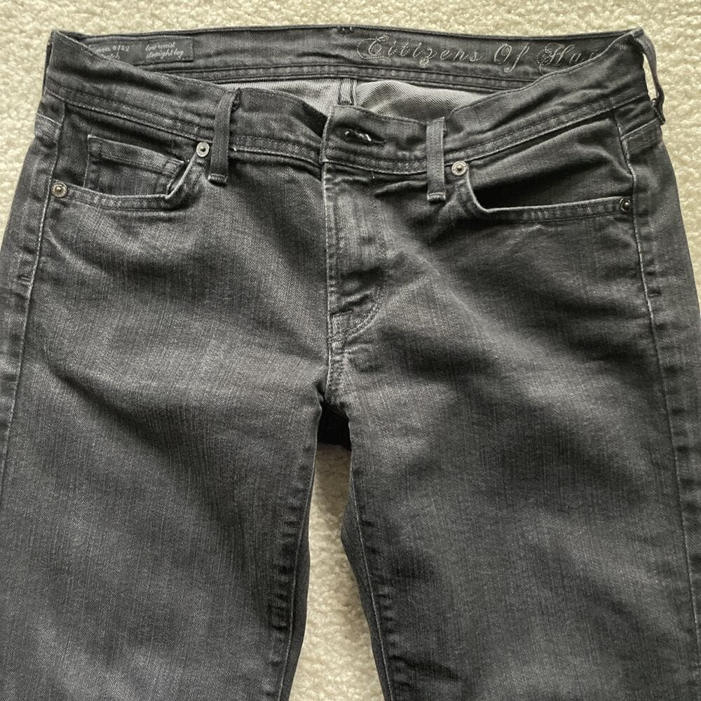 Citizens Of Humanity Ava Low Waist Straight Leg Black Jeans Womens Size 28 - Thumbnail 10