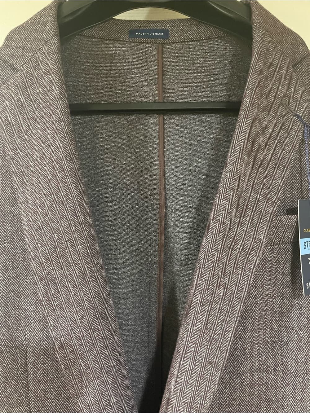 Stafford Stretch Sport Coat - Burgundy Plum Gray Mens 42 Regular NWT - Thumbnail 9