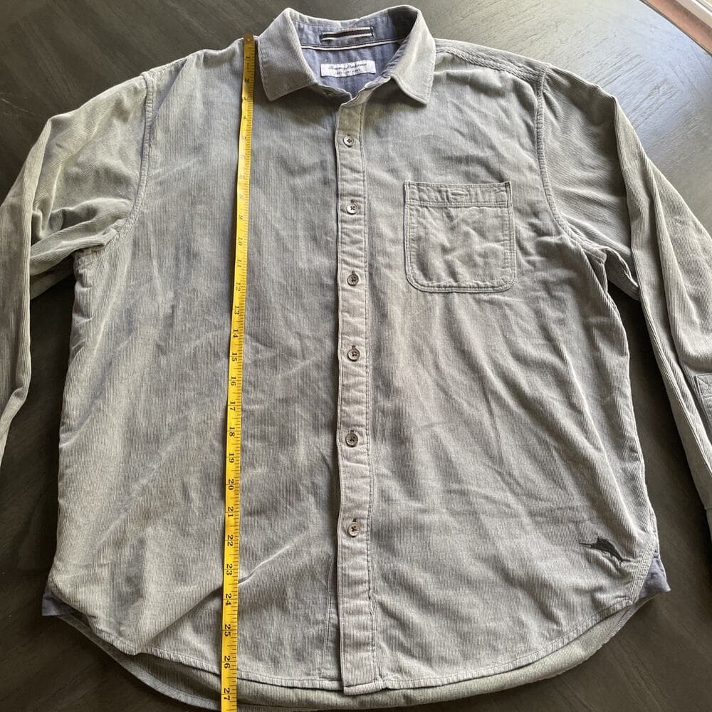 Tommy Bahama Coastline Cord Shirt Mens M Green Corduroy Button Down - Thumbnail 6