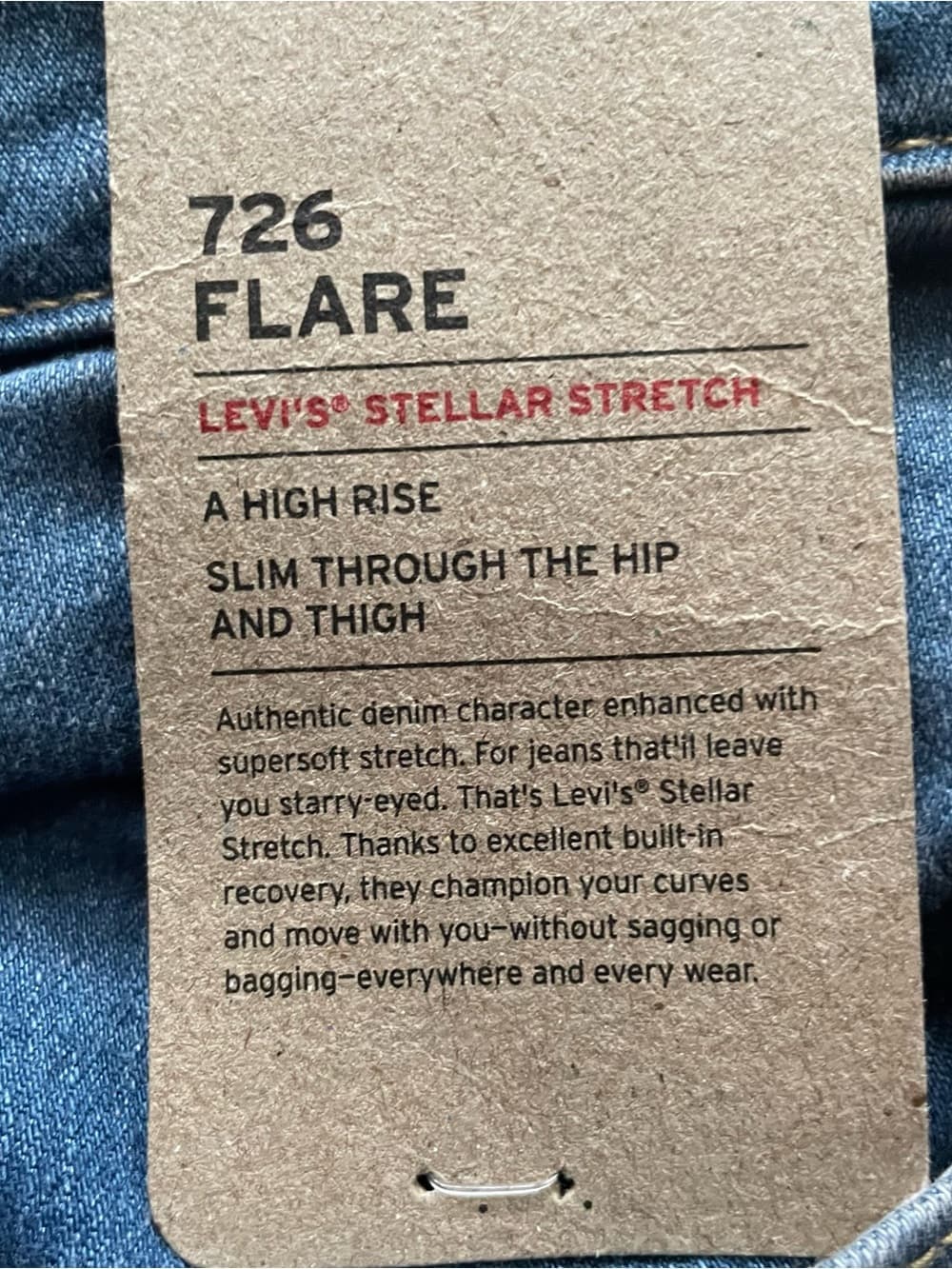 Levi's 726 Flare High Rise Women's Blue Jeans Size 26 NWT - Thumbnail 4