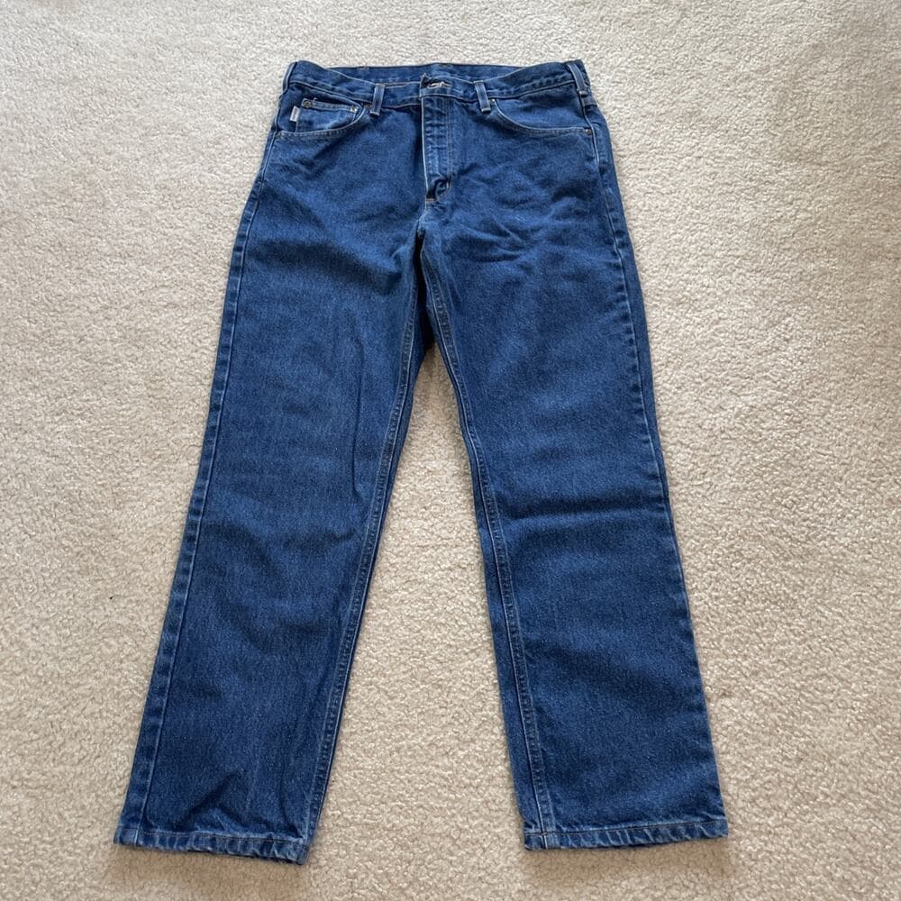 Carhartt Relaxed Fit Mens Jeans Size 36x30 Preowned Blue - Thumbnail 3