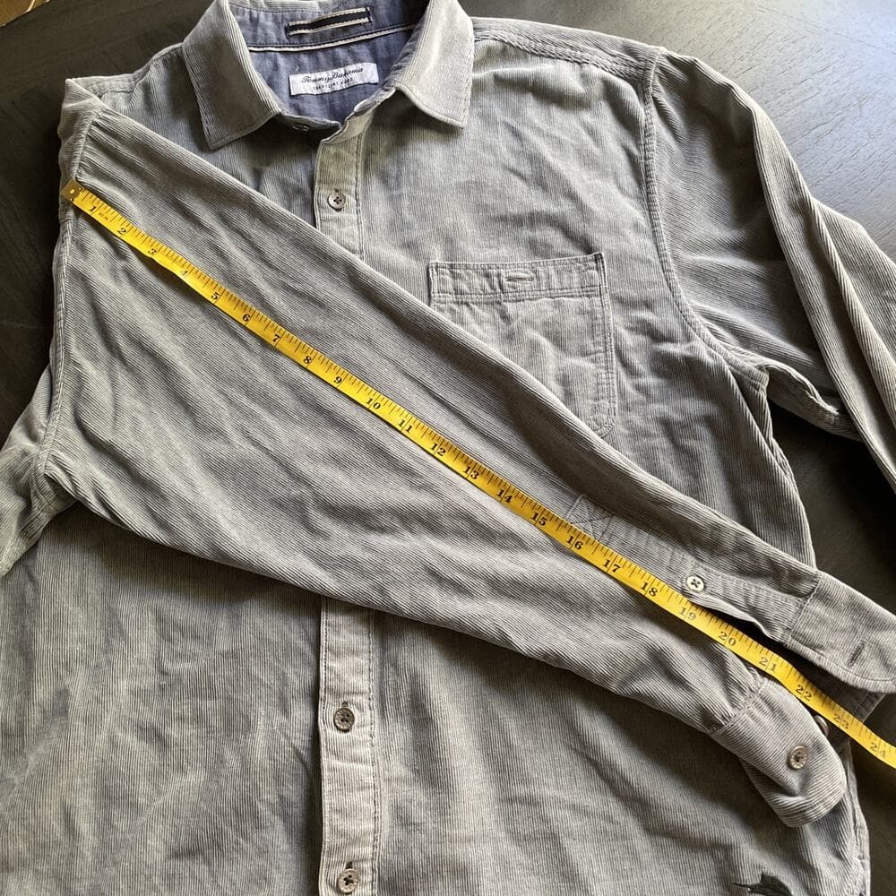 Tommy Bahama Coastline Cord Shirt Mens M Green Corduroy Button Down - Thumbnail 10