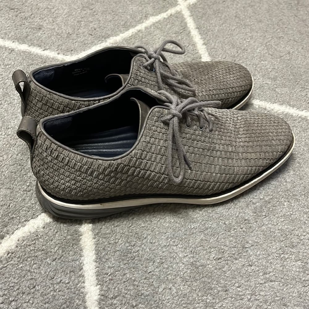 Cole Haan Men's Woven Gray Lace-Up Sneakers - Thumbnail 5
