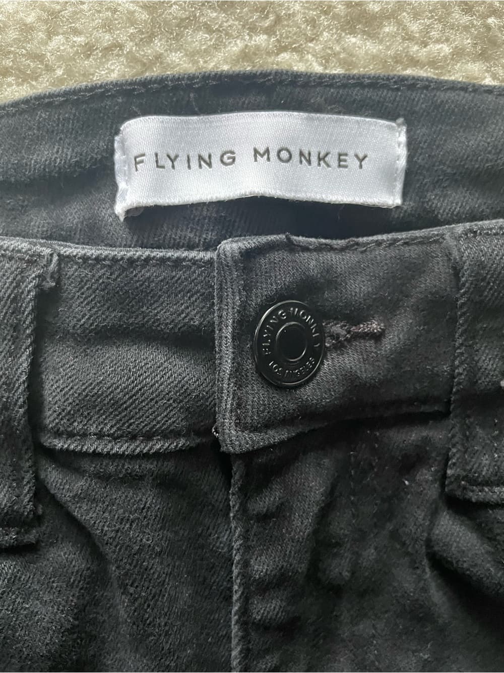 Flying Monkey Black Distressed Ripped Flare Slit Leg Jeans Women’s 24 - Thumbnail 2