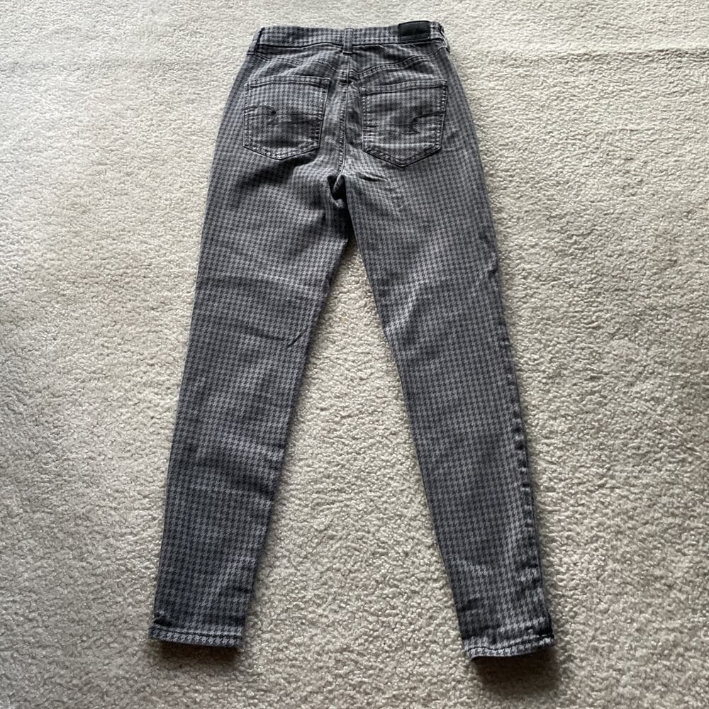 American Eagle Curvy Super High Rise Jegging Checkered Gray Black Size 2 - Thumbnail 6