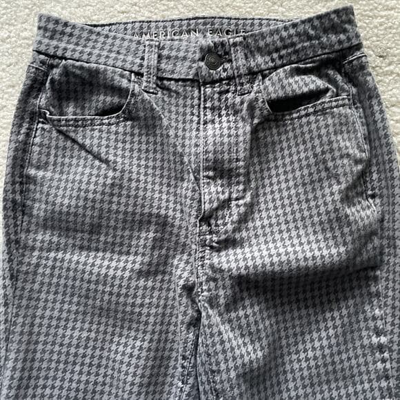 American Eagle Curvy Super High Rise Jegging Checkered Gray Black Size 2 - Thumbnail 10