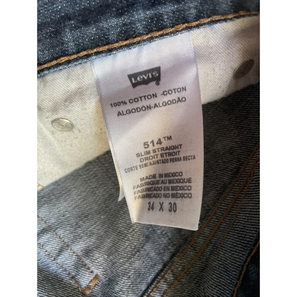 Levis 514 Straight Jeans Mens 34x30 Blue Preowned Good - Thumbnail 7