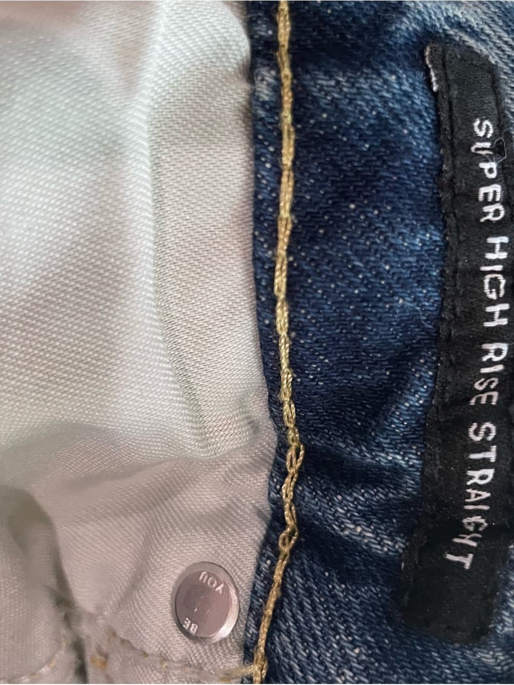 Free Assembly Super High-Rise Straight Distressed Women's Blue Jeans Size 10 - Thumbnail 4