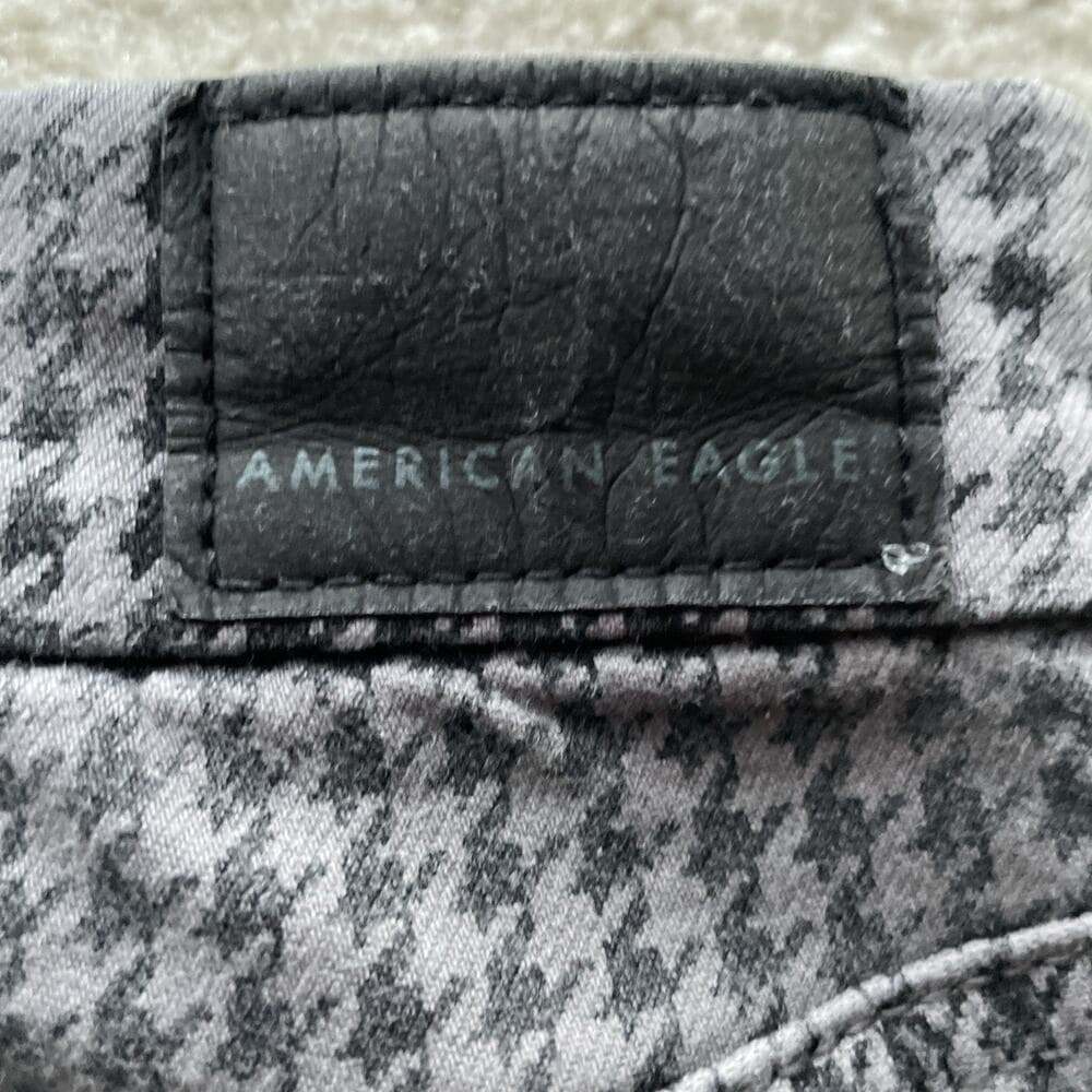 American Eagle Curvy Super High Rise Jegging Checkered Gray Black Size 2 - Thumbnail 8