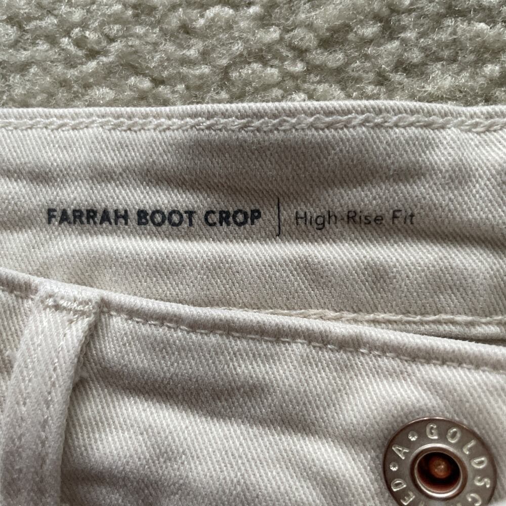 Adriano Goldschmeid Farrah Boot Crop High Rise Raw Hem Beige Womens 29 - Thumbnail 2