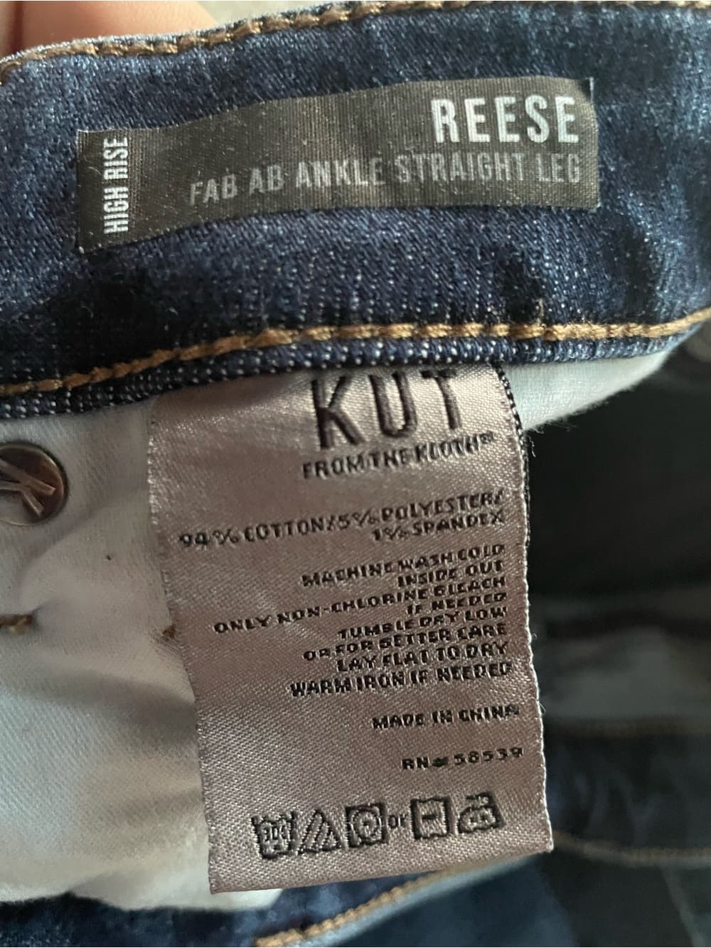 Kut from the Kloth Reese High-Rise Ankle Straight Leg Blue Jeans Women’s 6 - Thumbnail 3