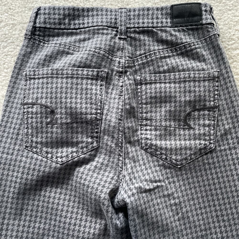 American Eagle Curvy Super High Rise Jegging Checkered Gray Black Size 2 - Thumbnail 7