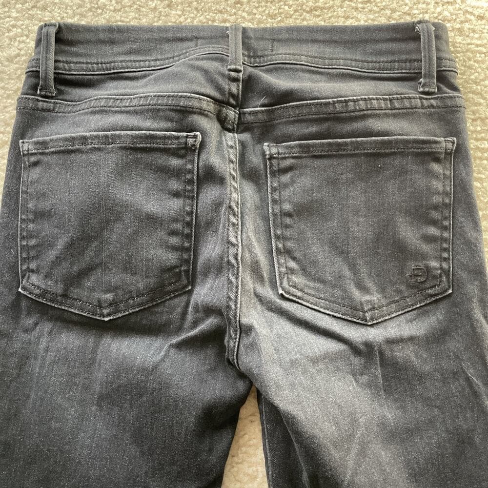 Fidelity Denim Sola Mid Rise Ankle Crop Black Jeans Silver Womens 26 - Thumbnail 9