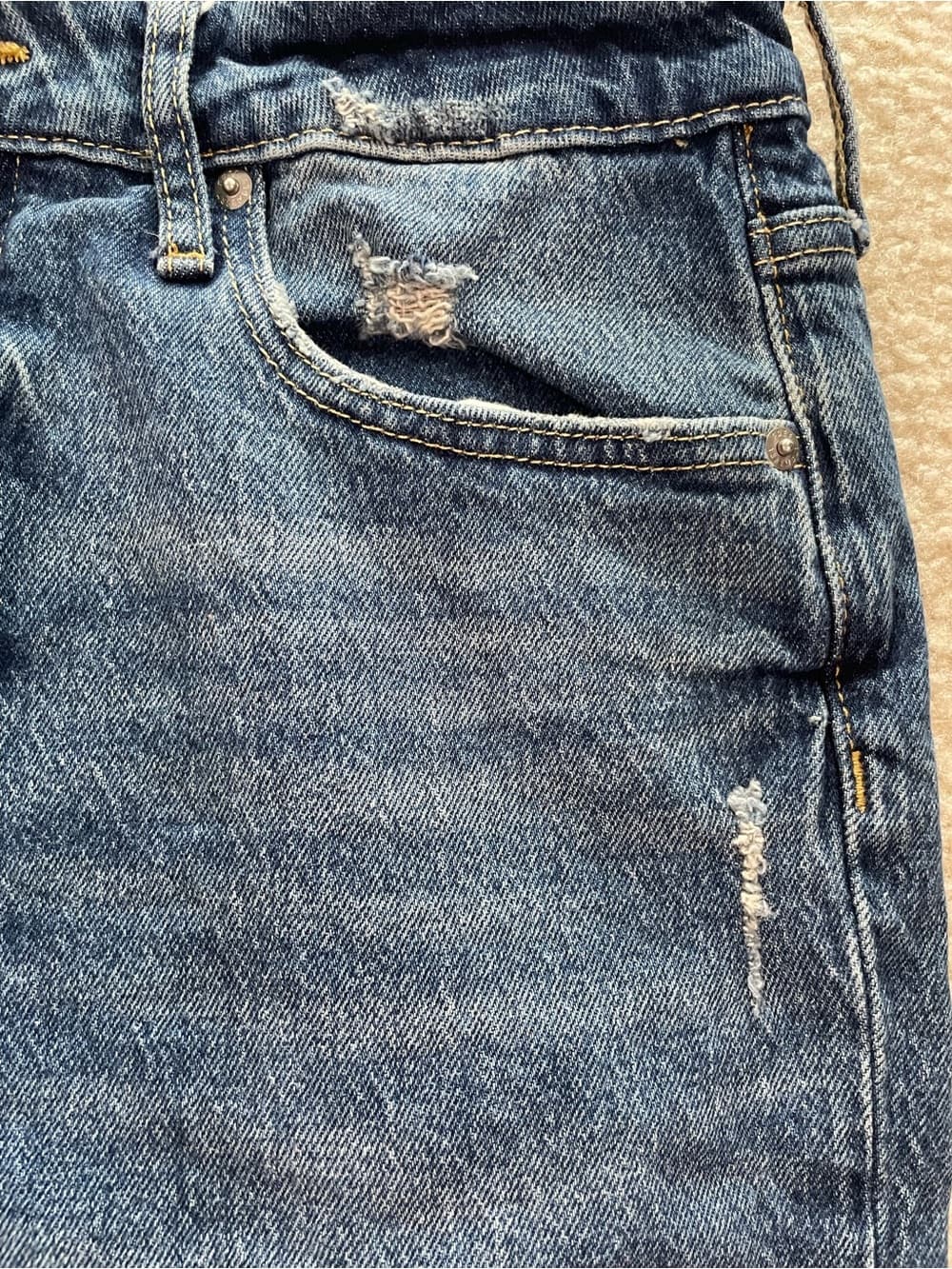 Free Assembly Super High-Rise Straight Distressed Women's Blue Jeans Size 10 - Thumbnail 7