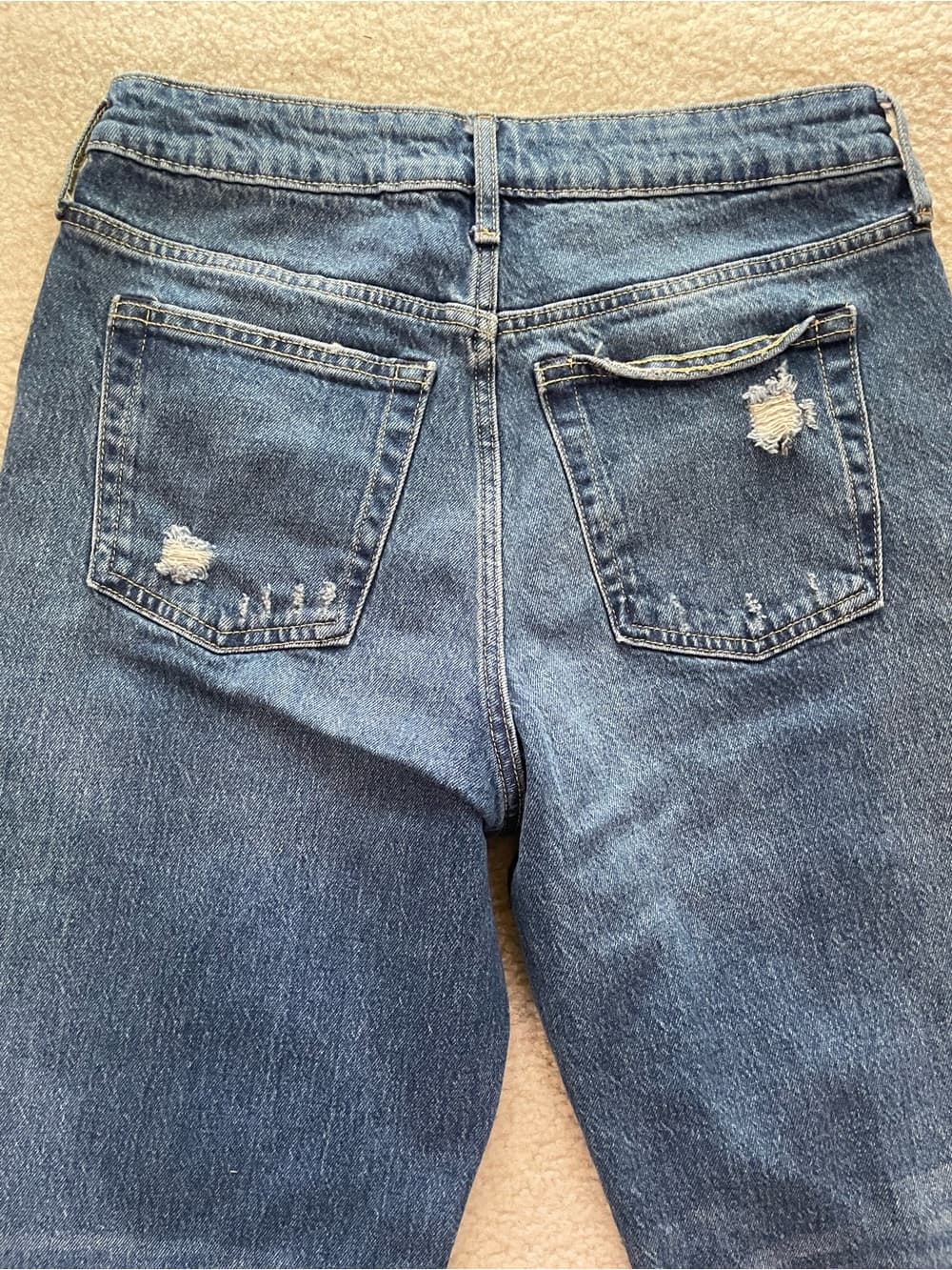 Free Assembly Super High-Rise Straight Distressed Women's Blue Jeans Size 10 - Thumbnail 9