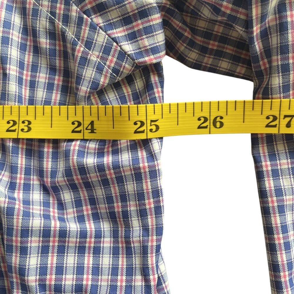 UNTUCKit Men’s XXL Plaid Button Down Shirt Long Sleeve Stretch Nylon Blue Pink - Thumbnail 4