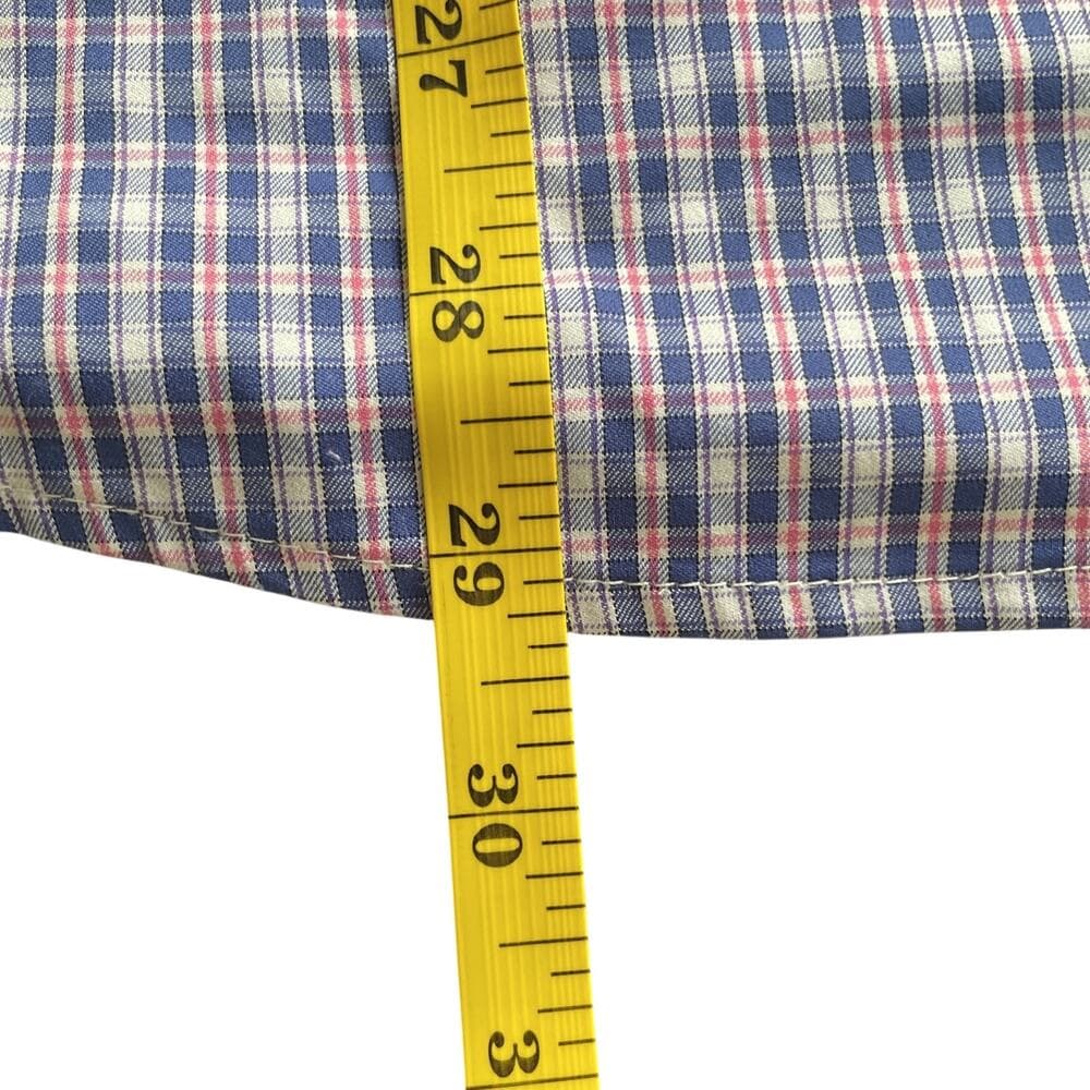 UNTUCKit Men’s XXL Plaid Button Down Shirt Long Sleeve Stretch Nylon Blue Pink - Thumbnail 6