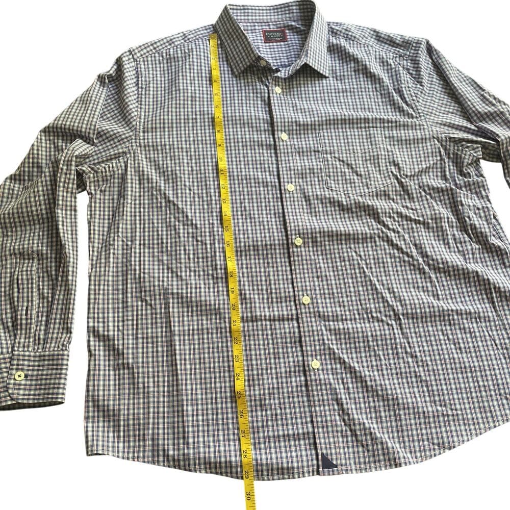 UNTUCKit Men’s XXL Plaid Button Down Shirt Long Sleeve Stretch Nylon Blue Pink - Thumbnail 5